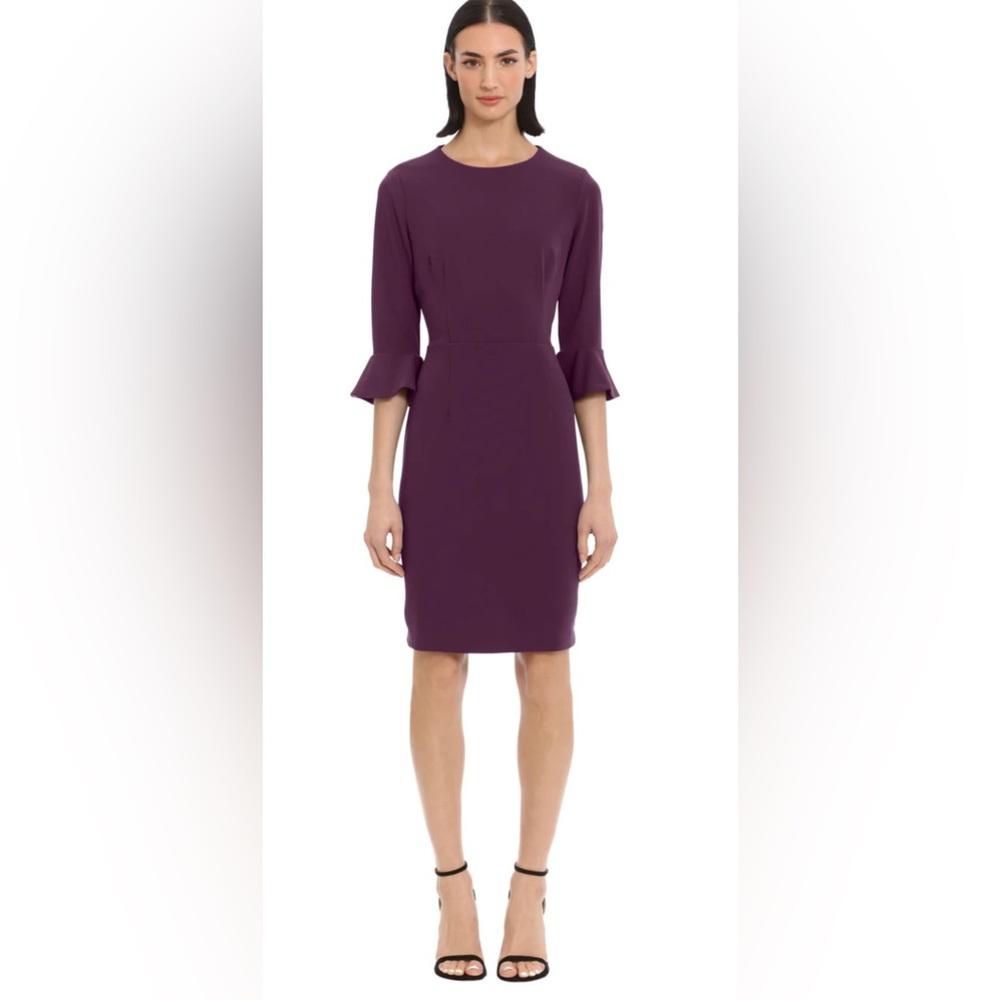 Donna Morgan Dress, 3/4 Sleeves, Size 6, Plum